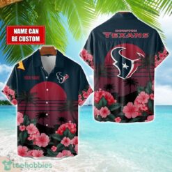 Houston Texans NFL Team Hawaiian Shirt And Shorts Floral Beach Pattern Custom Name Product Photo 1