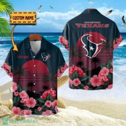 Houston Texans NFL Team Hawaiian Shirt Floral Beach Pattern Custom Name Product Photo 1