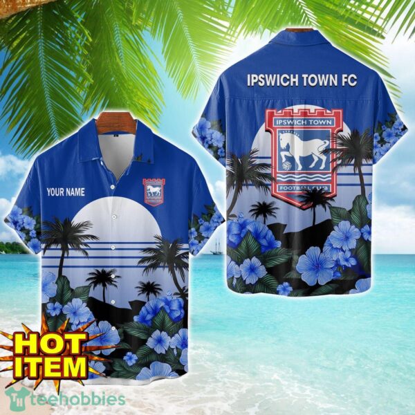 Ipswich Town F.C Floral Flower 3D Hawaiian Shirt And Shorts Custom Name Product Photo 1