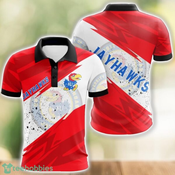 Kansas Jayhawks All Over Print 3D Polo Shirt Golf Lover Gift Product Photo 1