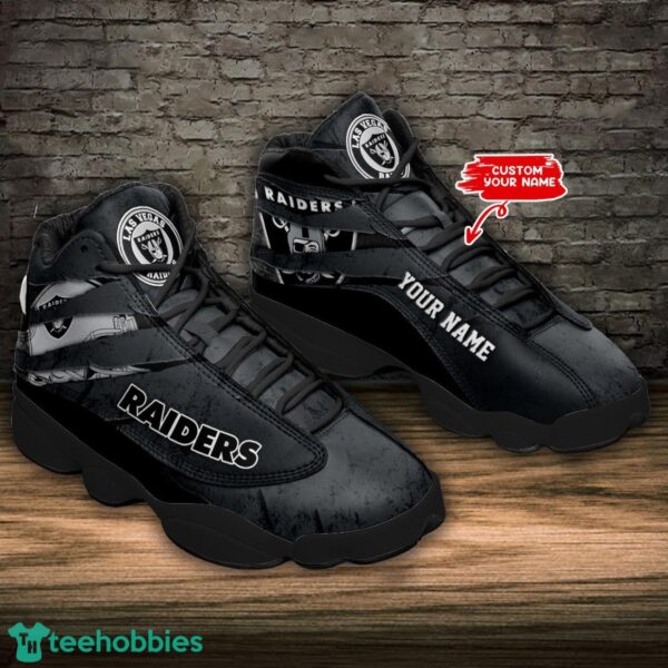 Las Vegas Raiders Custom Name Air Jordan 13 Sneakers Team Gift Men Women Shoes Product Photo 1