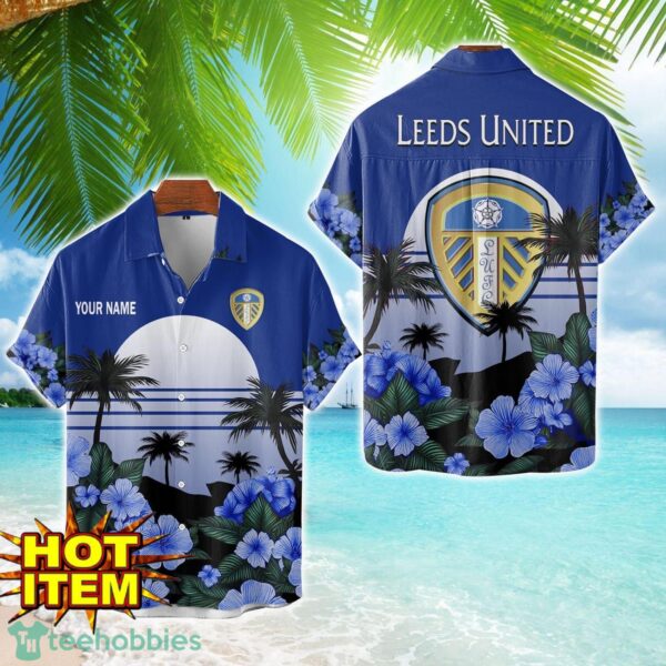 Leeds United F.C Floral Flower 3D Hawaiian Shirt And Shorts Custom Name Product Photo 1