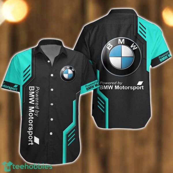 Logo 2 BMW Logo Mix Light Blue and Black Color Hawaiian Shirt For Men And Women Product Photo 1
