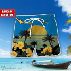 Los Angeles Chargers NFL Team Hawaiian Shirt And Shorts Floral Beach Pattern Custom Name Product Photo 2