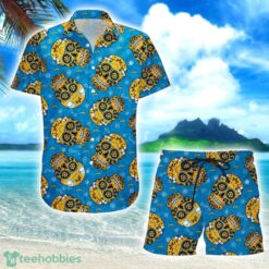 Los Angeles Chargers Skull Combo Hawaiian Shirt And Shorts Product Photo 1
