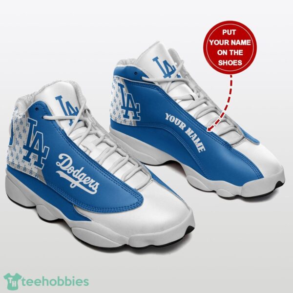 Los Angeles Dodgers Custom Name Sports Air Jordan 13 Sneakers Product Photo 1