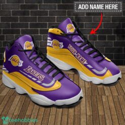 Los Angeles Lakers Custom Name Sports Air Jordan 13 Sneakers Product Photo 1