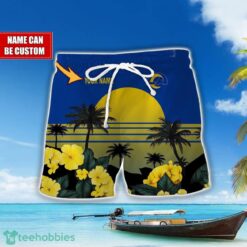 Los Angeles Rams NFL Team Hawaiian Shirt And Shorts Floral Beach Pattern Custom Name Product Photo 2