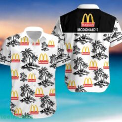 MCDONALD'S Black Coconut Tree Pattern Beach awaiian Shirt And Shorts For Men And Women Product Photo 2