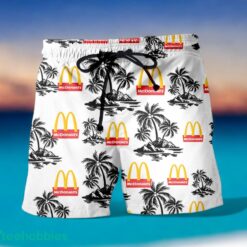 MCDONALD'S Black Coconut Tree Pattern Beach awaiian Shirt And Shorts For Men And Women Product Photo 1