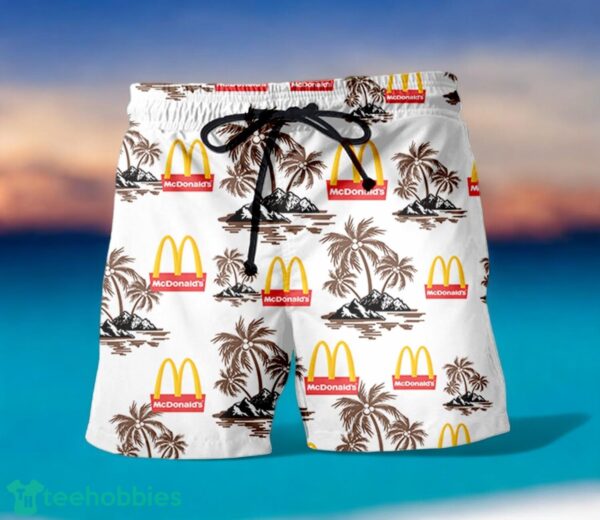 MCDONALD'S Coconut Tree Pattern Beach Hawaiian Shirt And Shorts For Fans Product Photo 2