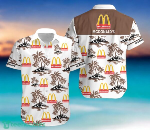 MCDONALD'S Coconut Tree Pattern Beach Hawaiian Shirt And Shorts For Fans Product Photo 1