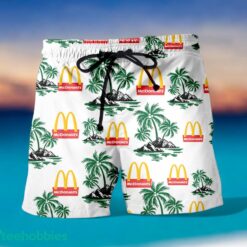 MCDONALD'S Green Coconut Tree Pattern Beach Hawaiian Shirt And Shorts For Men And Women Product Photo 2