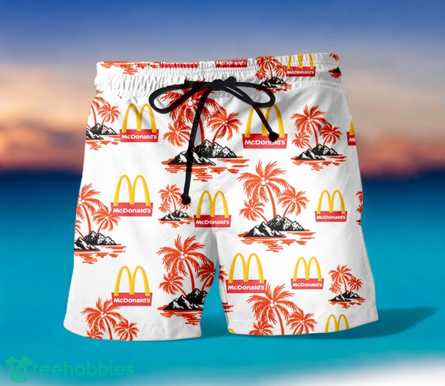 MCDONALD'S Orange Coconut Tree Pattern Beach Hawaiian Shirt And Shorts For Men And Women image mcdonalds orange coconut tree pattern beach hawaiian shirt and shorts for men and women 1px MCDONALD'S Orange Coconut Tree Pattern Beach Hawaiian Shirt And Shorts For Men And Women