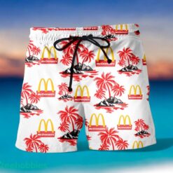 MCDONALD'S Red Coconut Tree Pattern Beach Hawaiian Shirt And Shorts For Men And Women image MCDONALD'S Red Coconut Tree Pattern Beach Hawaiian Shirt And Shorts For Men And Women Product Photo 2