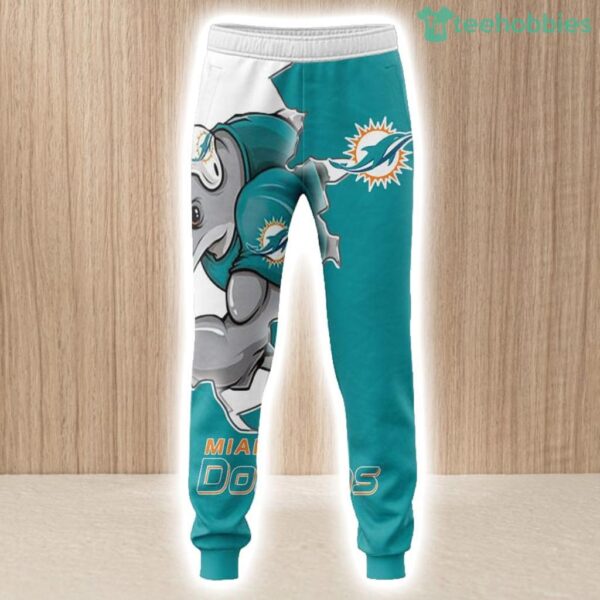 Miami Dolphins Hoodie 3D Style Mascot Hoodie 3D All Over Print Set Hoodie And Long Pant Product Photo 2
