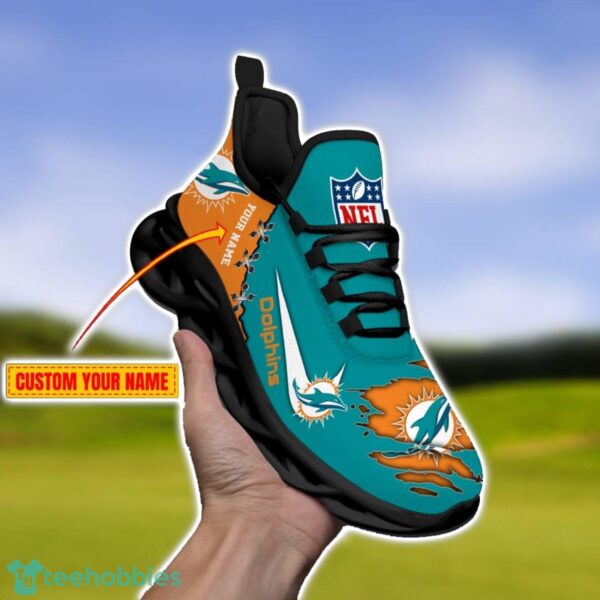 Miami Dolphins Personalized Name NFL Limited Max Soul Shoes Product Photo 2