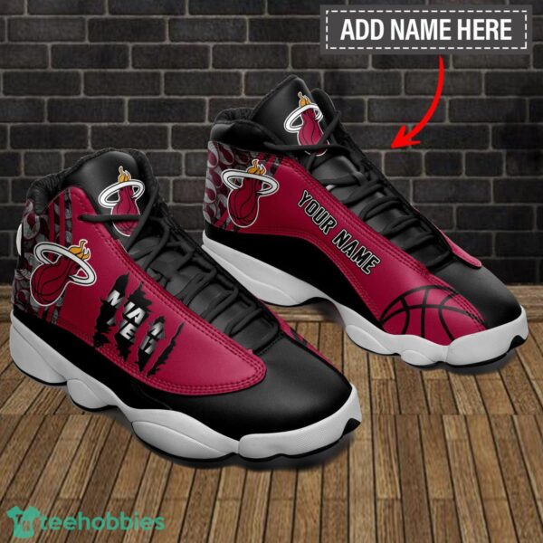 Miami Heat Custom Name Sports Air Jordan 13 Sneakers Product Photo 1