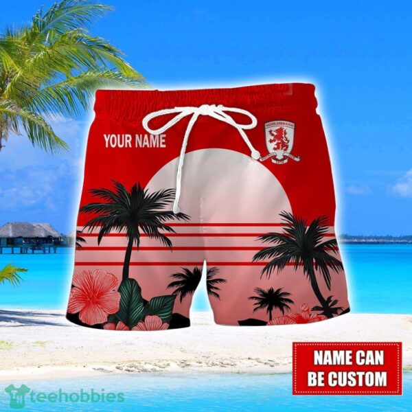 Middlesbrough F.C Floral Flower 3D Hawaiian Shirt And Shorts Custom Name Product Photo 2