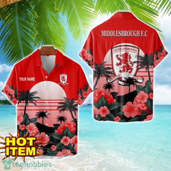 Middlesbrough F.C Floral Flower 3D Hawaiian Shirt And Shorts Custom Name Product Photo 1