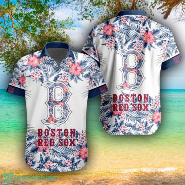 MLB Boston Red Sox Flower 3D Hawaiian Shirt For Fans Product Photo 1