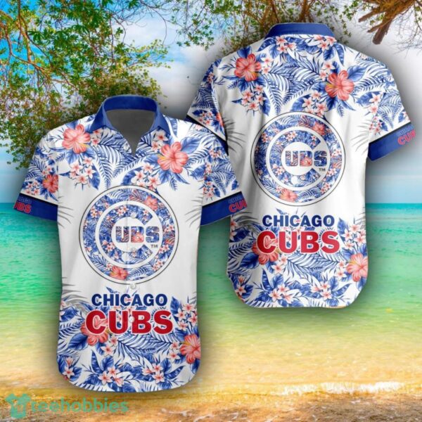 MLB Chicago Cubs Flower 3D Hawaiian Shirt For Fans Product Photo 1