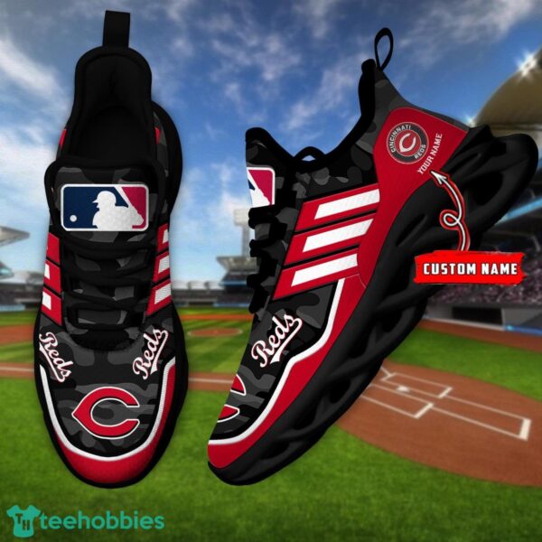 MLB Cincinnati Reds Camo Pattern Personalized Name Max Soul Chunky Sneakers For Men Women Product Photo 4