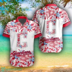 MLB Cleveland Guardians Flower 3D Hawaiian Shirt For Fans Product Photo 1