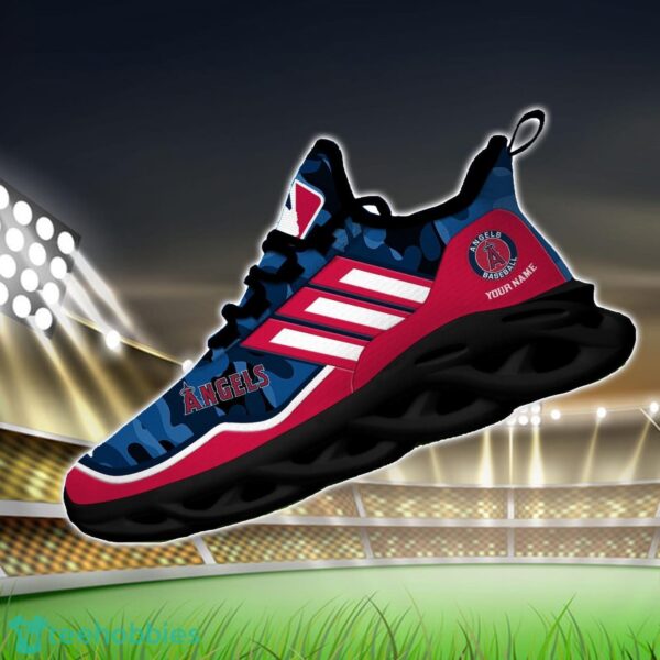 MLB Los Angeles Angels Camo Pattern Personalized Name Max Soul Chunky Sneakers For Men Women Product Photo 2
