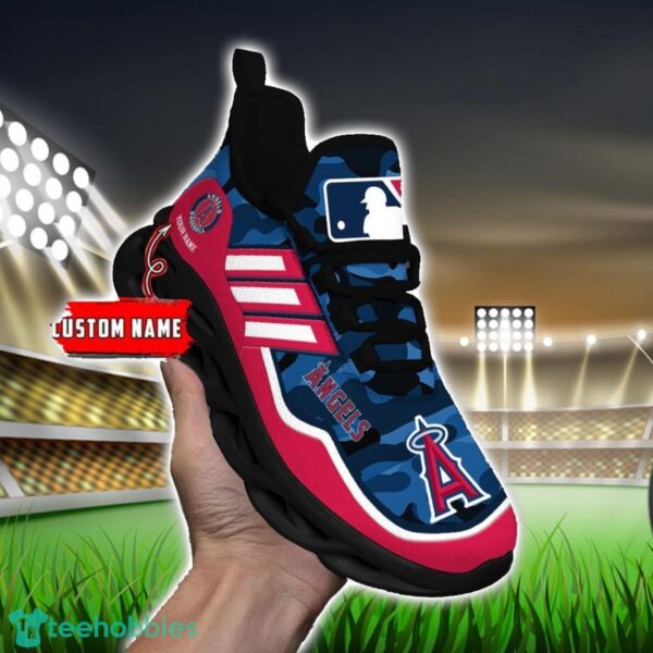MLB Los Angeles Angels Camo Pattern Personalized Name Max Soul Chunky Sneakers For Men Women Product Photo 5