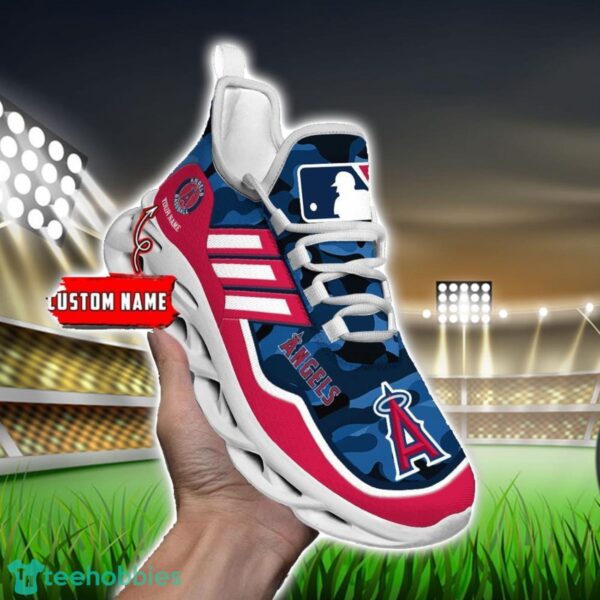 MLB Los Angeles Angels Camo Pattern Personalized Name Max Soul Chunky Sneakers For Men Women Product Photo 6