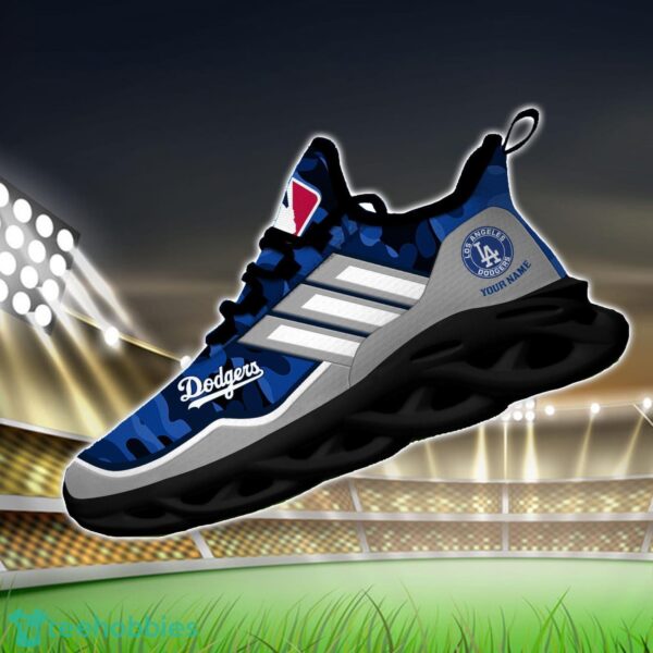 MLB Los Angeles Dodgers Camo Pattern Personalized Name Max Soul Chunky Sneakers For Men Women Product Photo 2