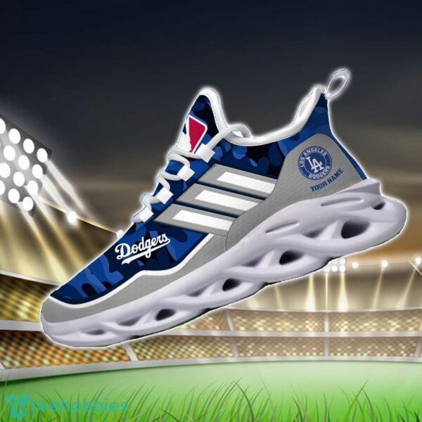 MLB Los Angeles Dodgers Camo Pattern Personalized Name Max Soul Chunky Sneakers For Men Women Product Photo 3