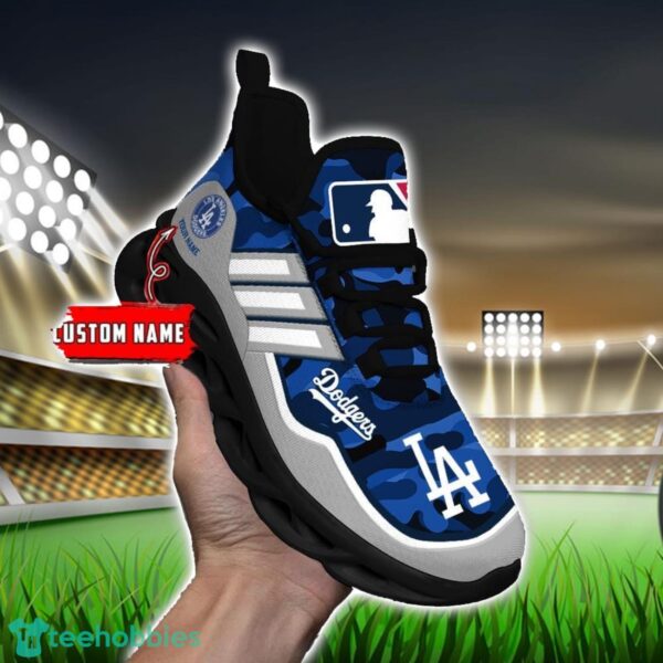 MLB Los Angeles Dodgers Camo Pattern Personalized Name Max Soul Chunky Sneakers For Men Women Product Photo 5