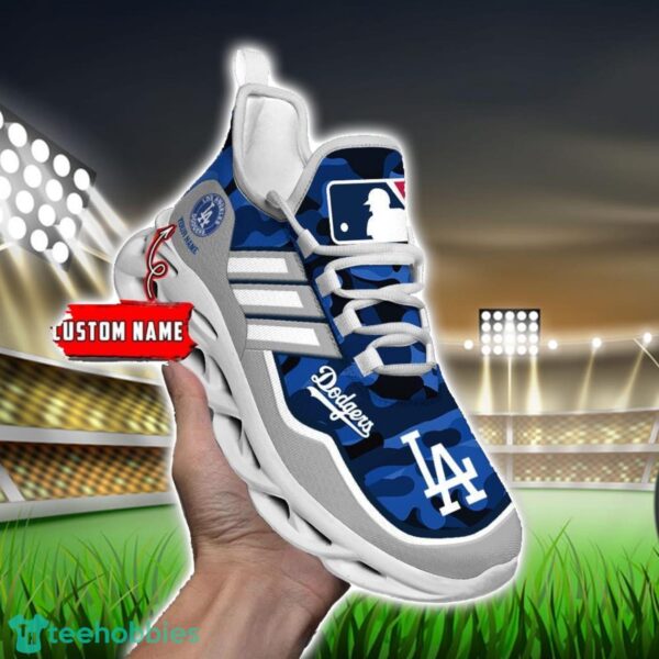 MLB Los Angeles Dodgers Camo Pattern Personalized Name Max Soul Chunky Sneakers For Men Women Product Photo 6