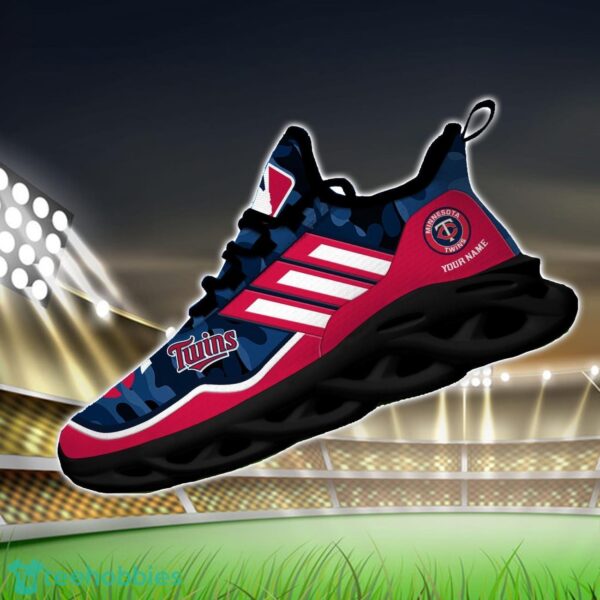 MLB Minnesota Twins Camo Pattern Personalized Name Max Soul Chunky Sneakers For Men Women Product Photo 2