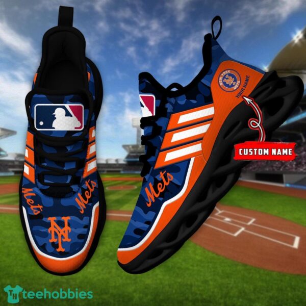 MLB New York Mets Camo Pattern Personalized Name Max Soul Chunky Sneakers For Men Women Product Photo 4