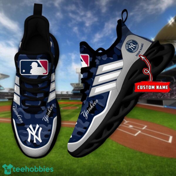 MLB New York Yankees Camo Pattern Personalized Name Max Soul Chunky Sneakers For Men Women Product Photo 4