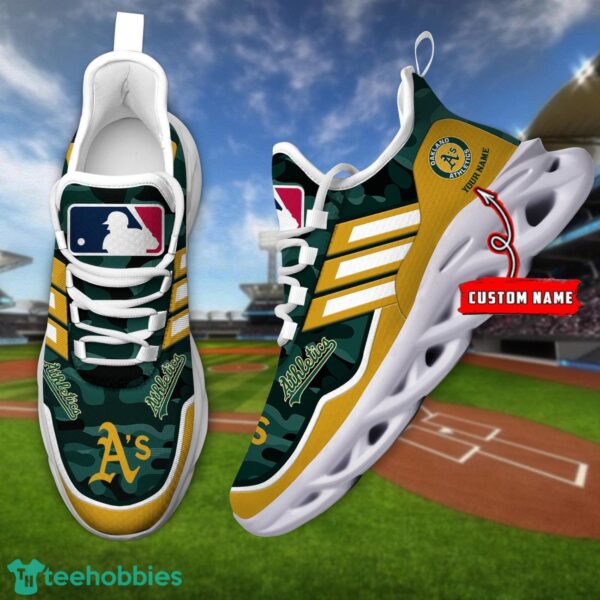 MLB Oakland Athletics Camo Pattern Personalized Name Max Soul Chunky Sneakers For Men Women Product Photo 1