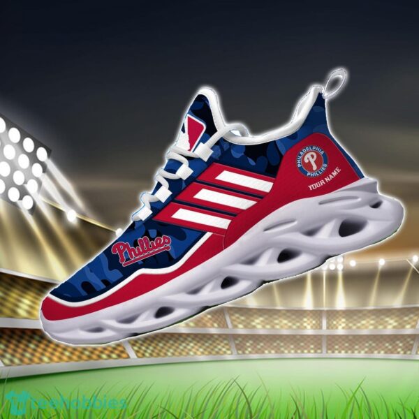 MLB Philadelphia Phillies Camo Pattern Personalized Name Max Soul Chunky Sneakers For Men Women Product Photo 3