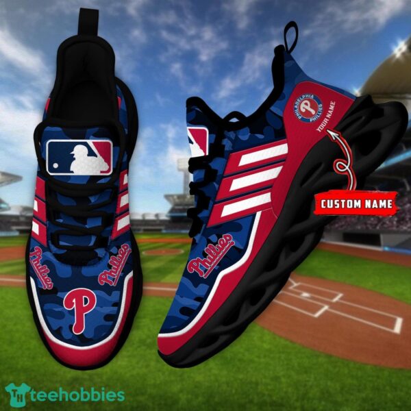 MLB Philadelphia Phillies Camo Pattern Personalized Name Max Soul Chunky Sneakers For Men Women Product Photo 4