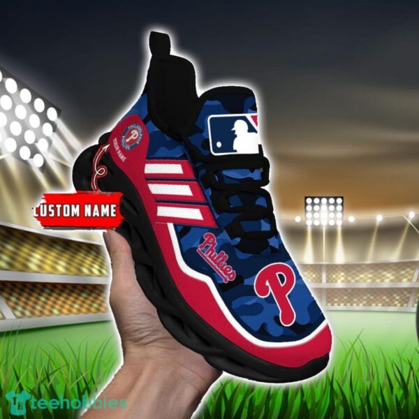 MLB Philadelphia Phillies Camo Pattern Personalized Name Max Soul Chunky Sneakers For Men Women Product Photo 5