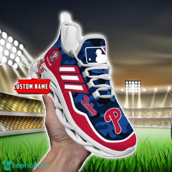 MLB Philadelphia Phillies Camo Pattern Personalized Name Max Soul Chunky Sneakers For Men Women Product Photo 6