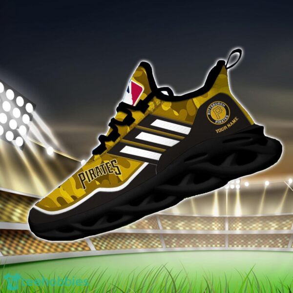 MLB Pittsburgh Pirates Camo Pattern Personalized Name Max Soul Chunky Sneakers For Men Women Product Photo 2