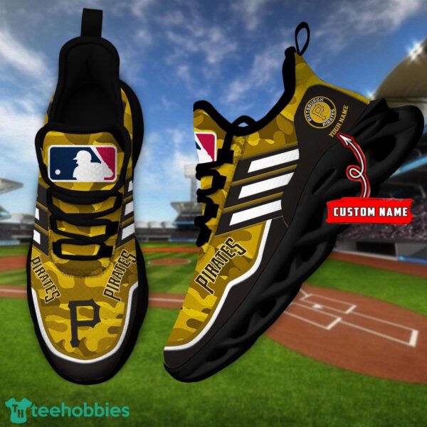 MLB Pittsburgh Pirates Camo Pattern Personalized Name Max Soul Chunky Sneakers For Men Women Product Photo 4