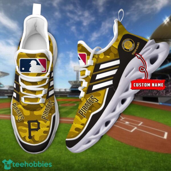 MLB Pittsburgh Pirates Camo Pattern Personalized Name Max Soul Chunky Sneakers For Men Women Product Photo 1