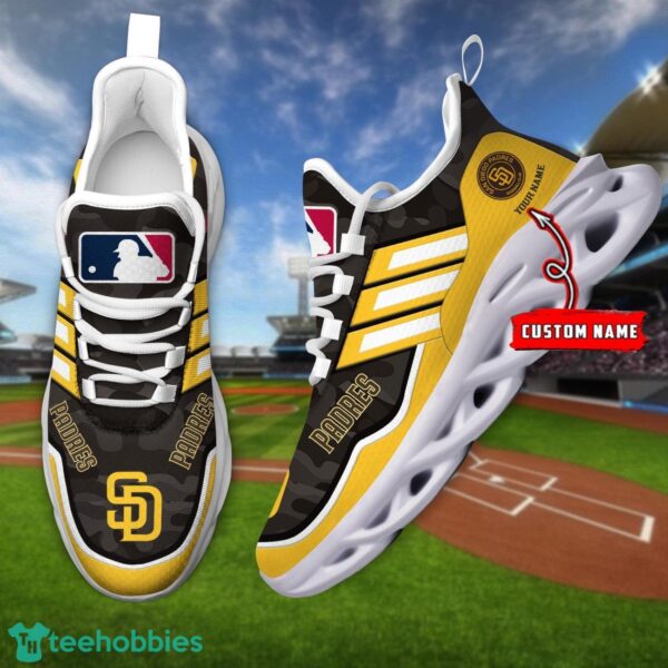 MLB San Diego Padres Camo Pattern Personalized Name Max Soul Chunky Sneakers For Men Women Product Photo 4