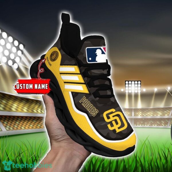 MLB San Diego Padres Camo Pattern Personalized Name Max Soul Chunky Sneakers For Men Women Product Photo 5
