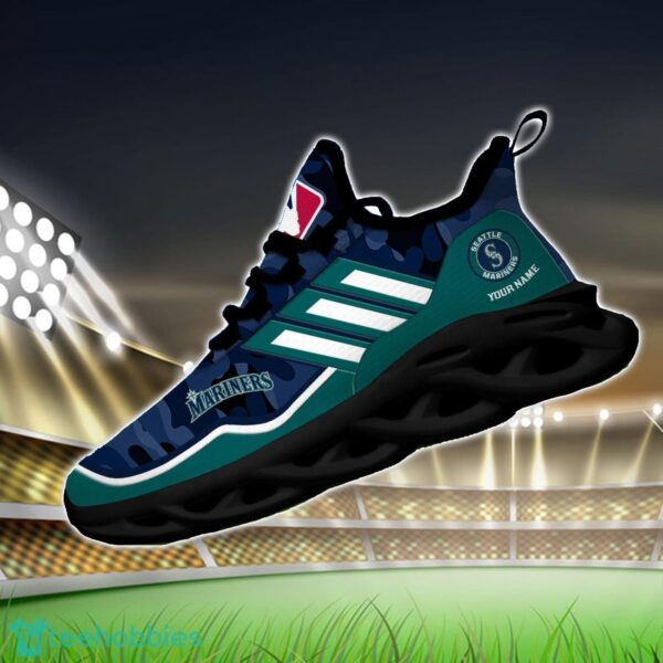 MLB Seattle Mariners Camo Pattern Personalized Name Max Soul Chunky Sneakers For Men Women Product Photo 2