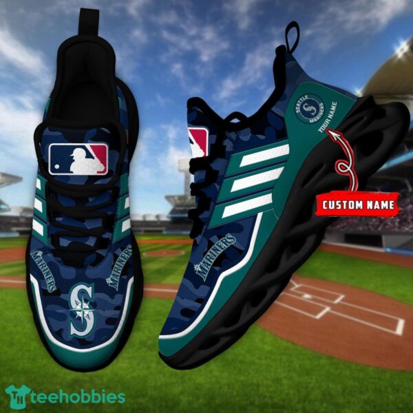 MLB Seattle Mariners Camo Pattern Personalized Name Max Soul Chunky Sneakers For Men Women Product Photo 4